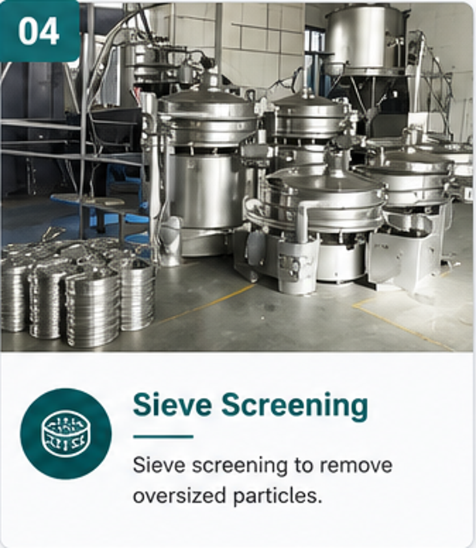 Sieve screening for aluminum powder paste production
